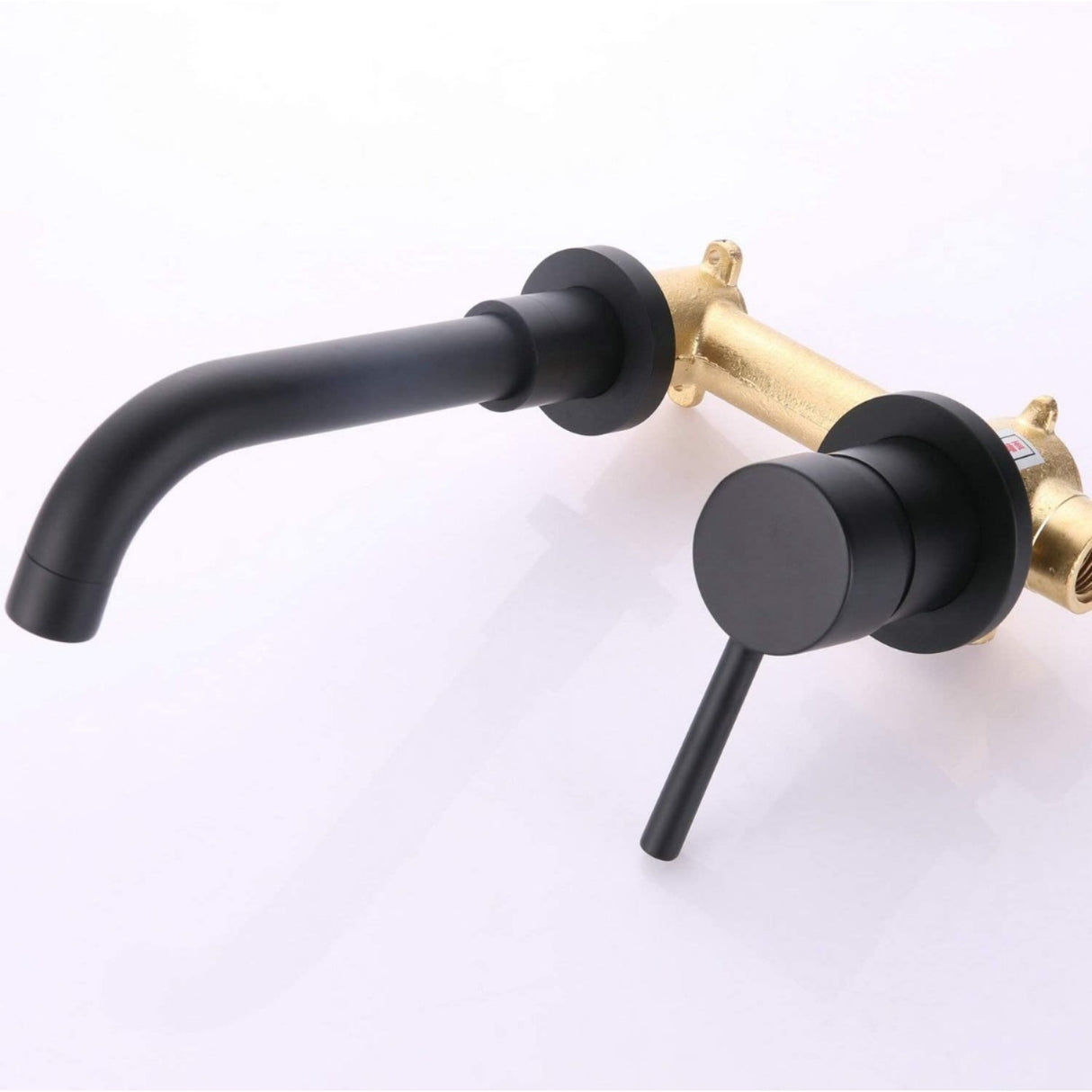 Grifería Monocontrol Lavamanos Pared Negro Mate Vintage