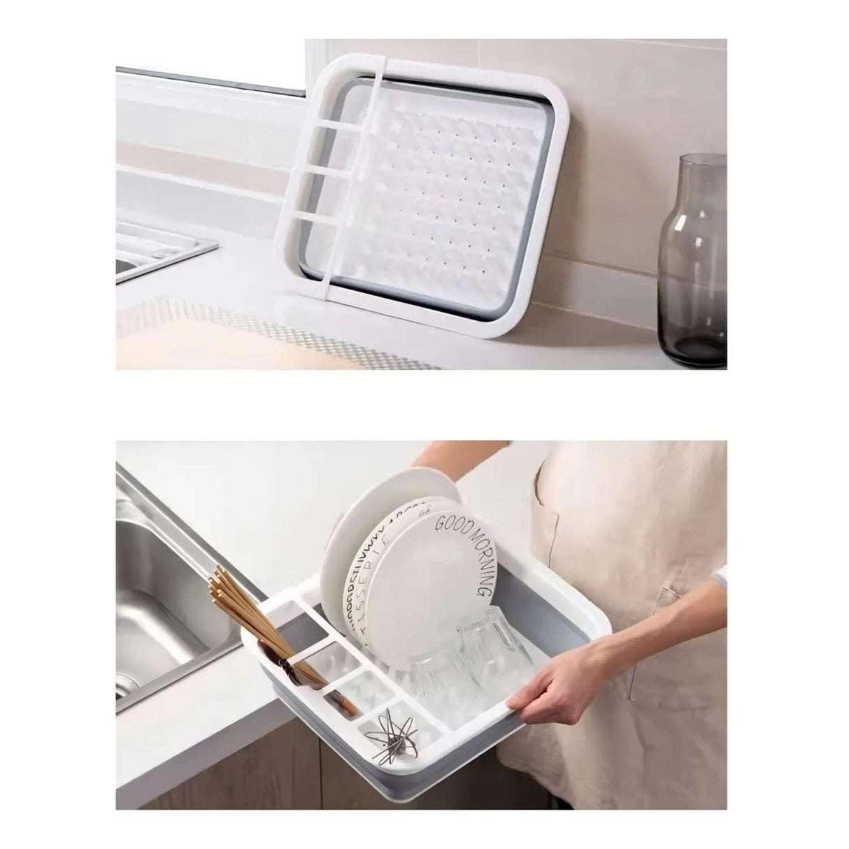 Escurridor Cocina Plegable Compacto Plástico Resistente