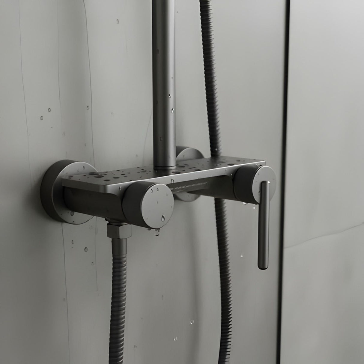 Columna De Ducha Mezcladora Alta Lusso Gris Concreto Monocon