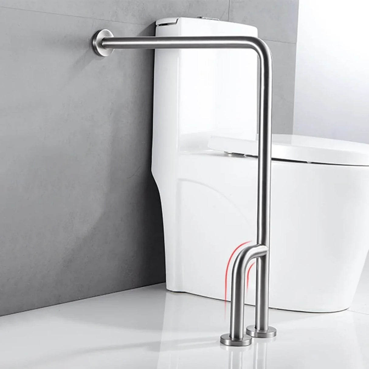 Barra Seguridad H Acero Inoxidable Mate 1 1/4" Piso/Pared