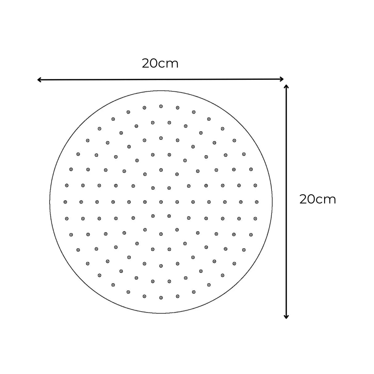 Regadera Redonda 8* Negra