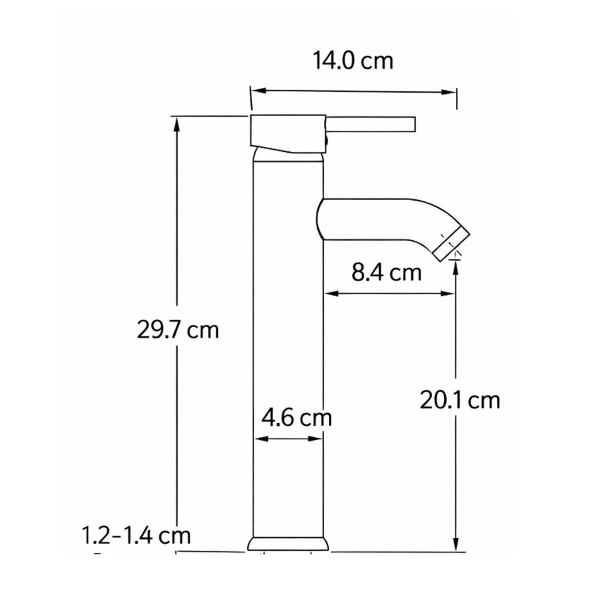 Grifería Lavamanos Monocontrol Alta Iris Negra en Acero Inoxidable – Diseño Moderno Premium