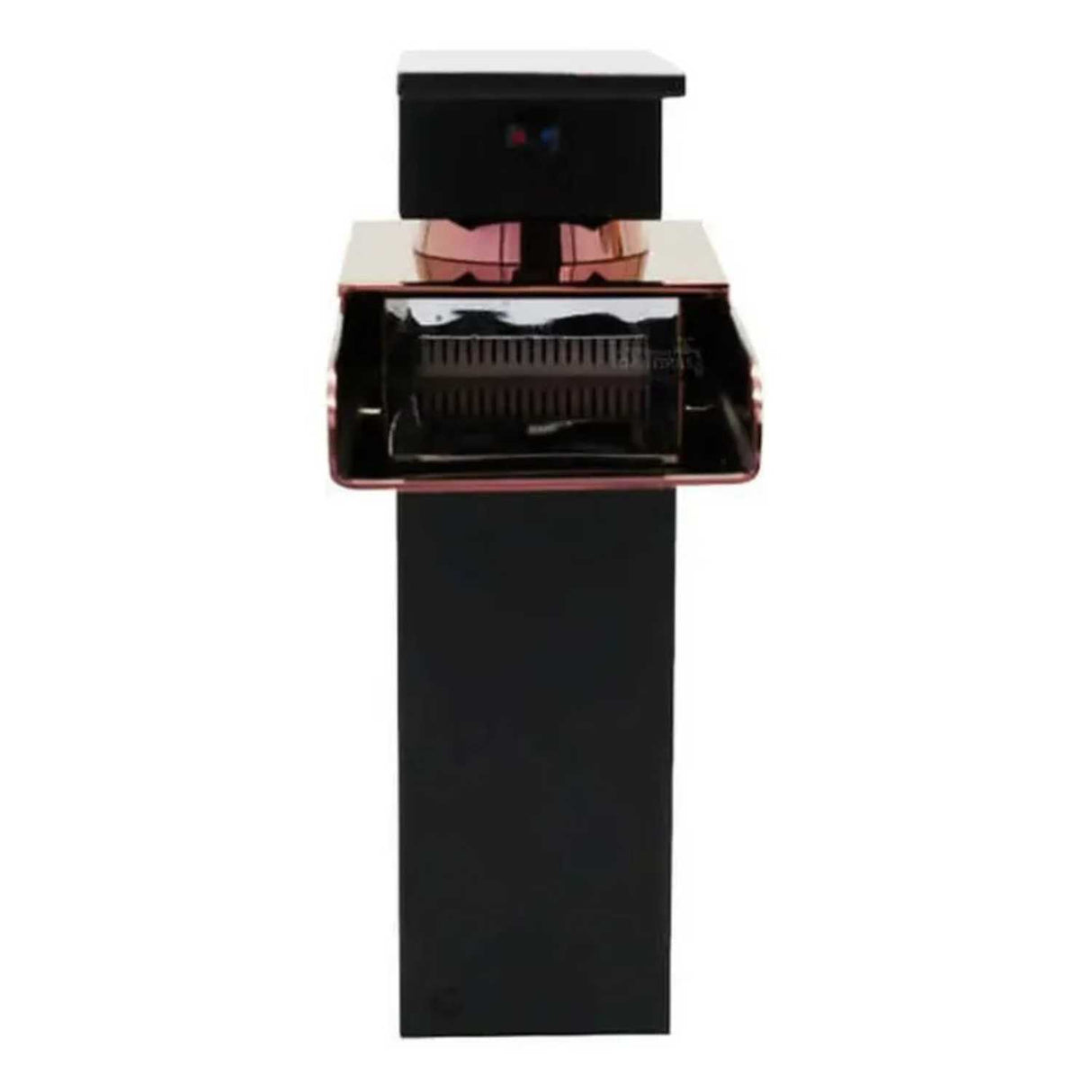 Grifería Lavamanos Baja Cascada Negro Mate y Oro Rosa Monocontrol Vintage 18 cm con Mezclador Agua Fría y Caliente