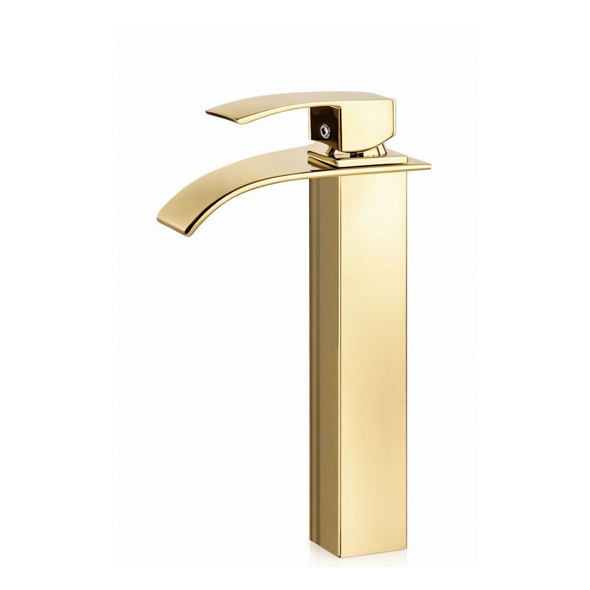 Grifería Lavamanos Alta Milan Oro Cascada 30 cm de alto