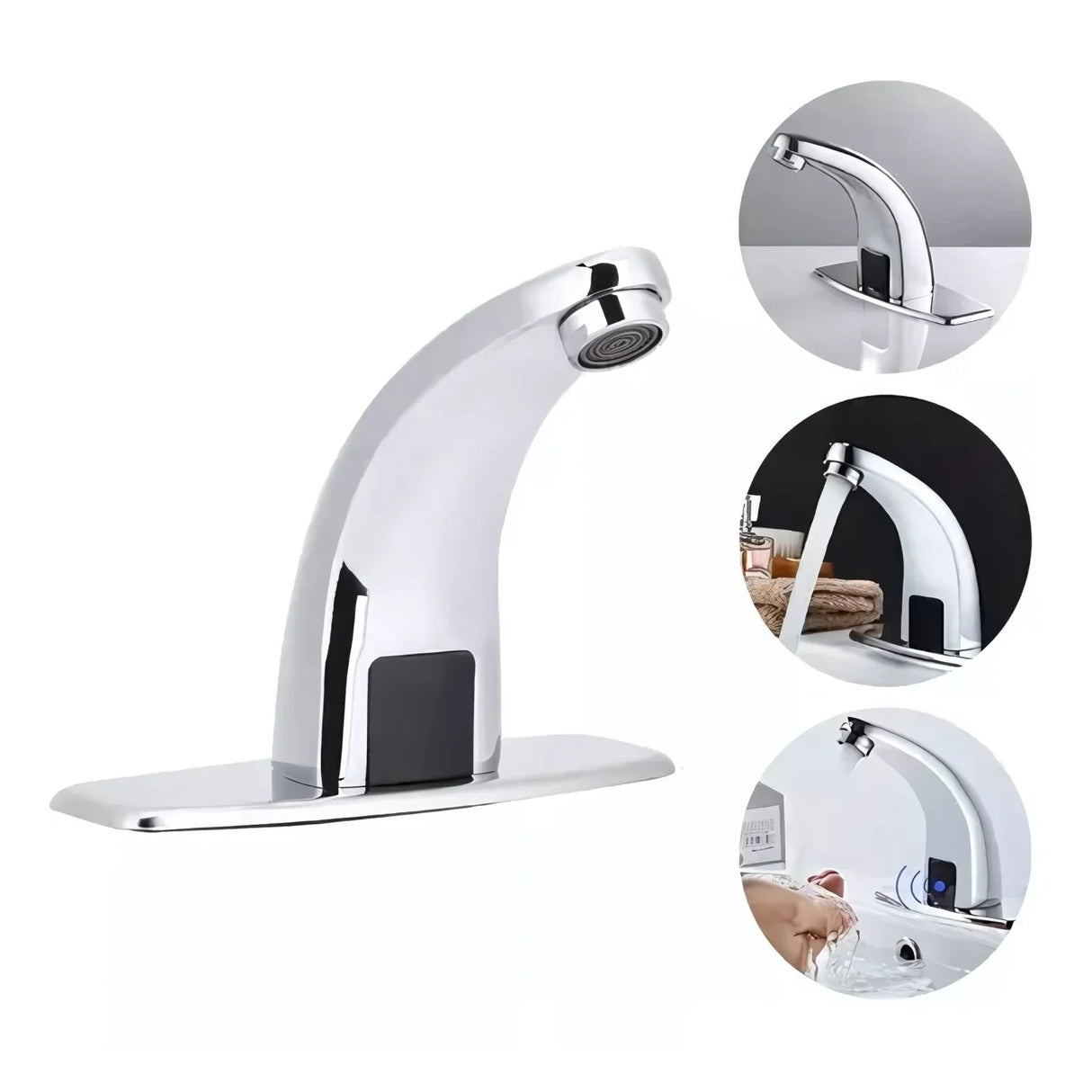 Griferia Lavamanos Sensor Infrarrojo Baterias Cromada 110
