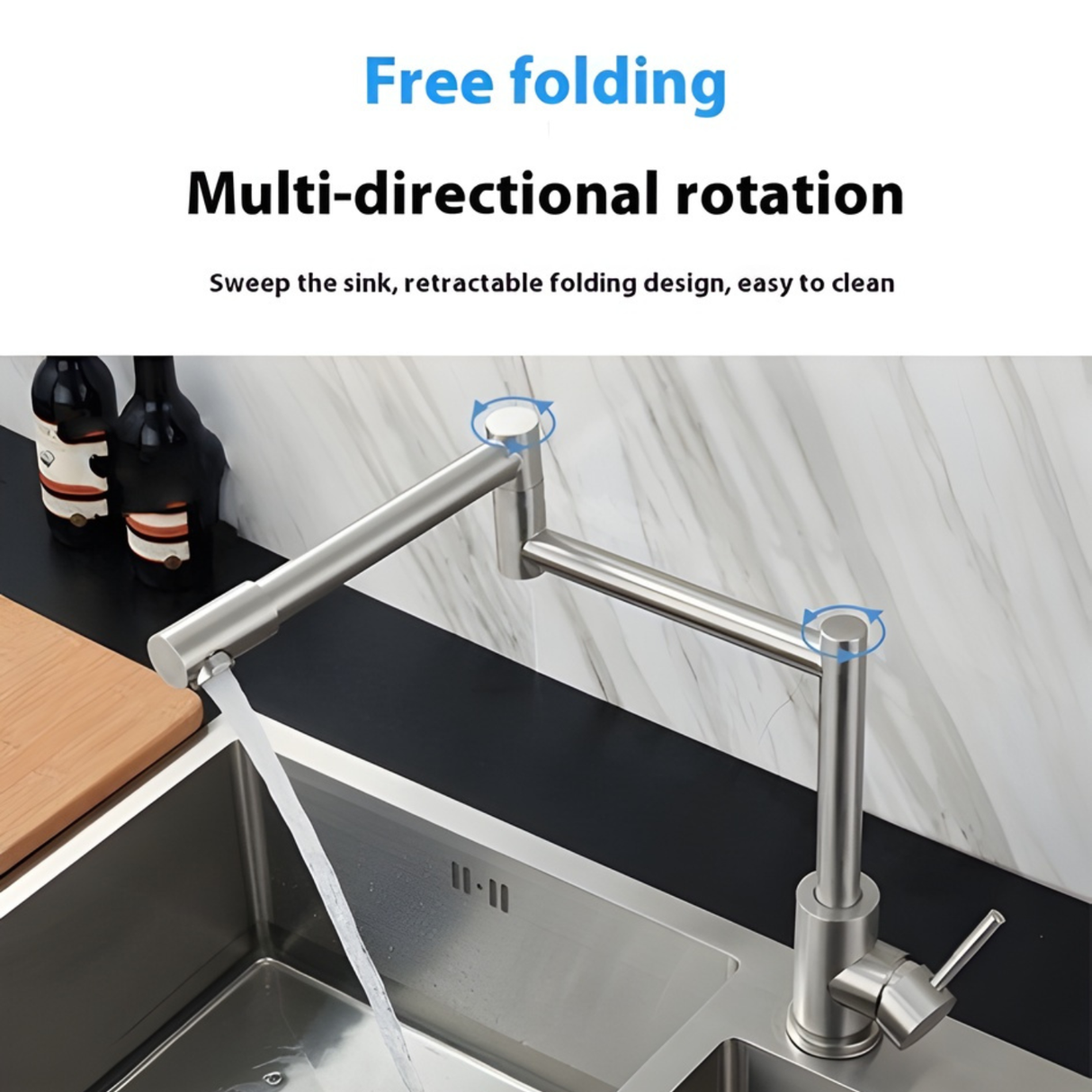 Grifería Monocontrol Cuello Plegable Niquel Texturizado Sovrano