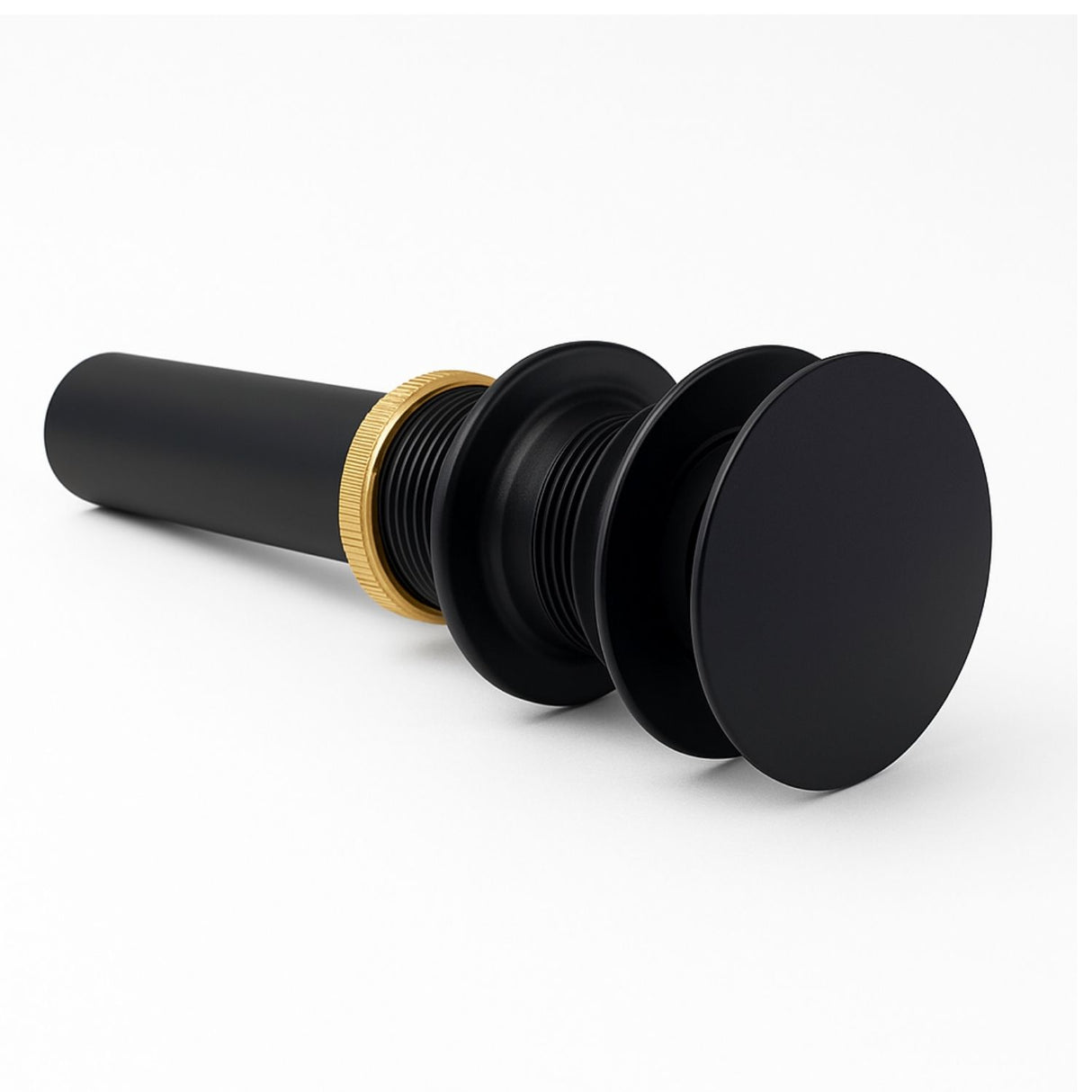 Kit Lavamanos Sifon Desague Push Negro Mate Metálico Moderno