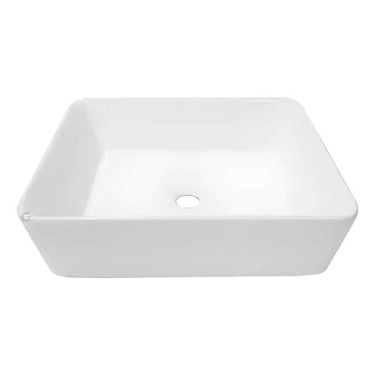 Lavamanos Sobreponer Rectangular Cerámico Blanco 48 x 37 cm para Baño Moderno