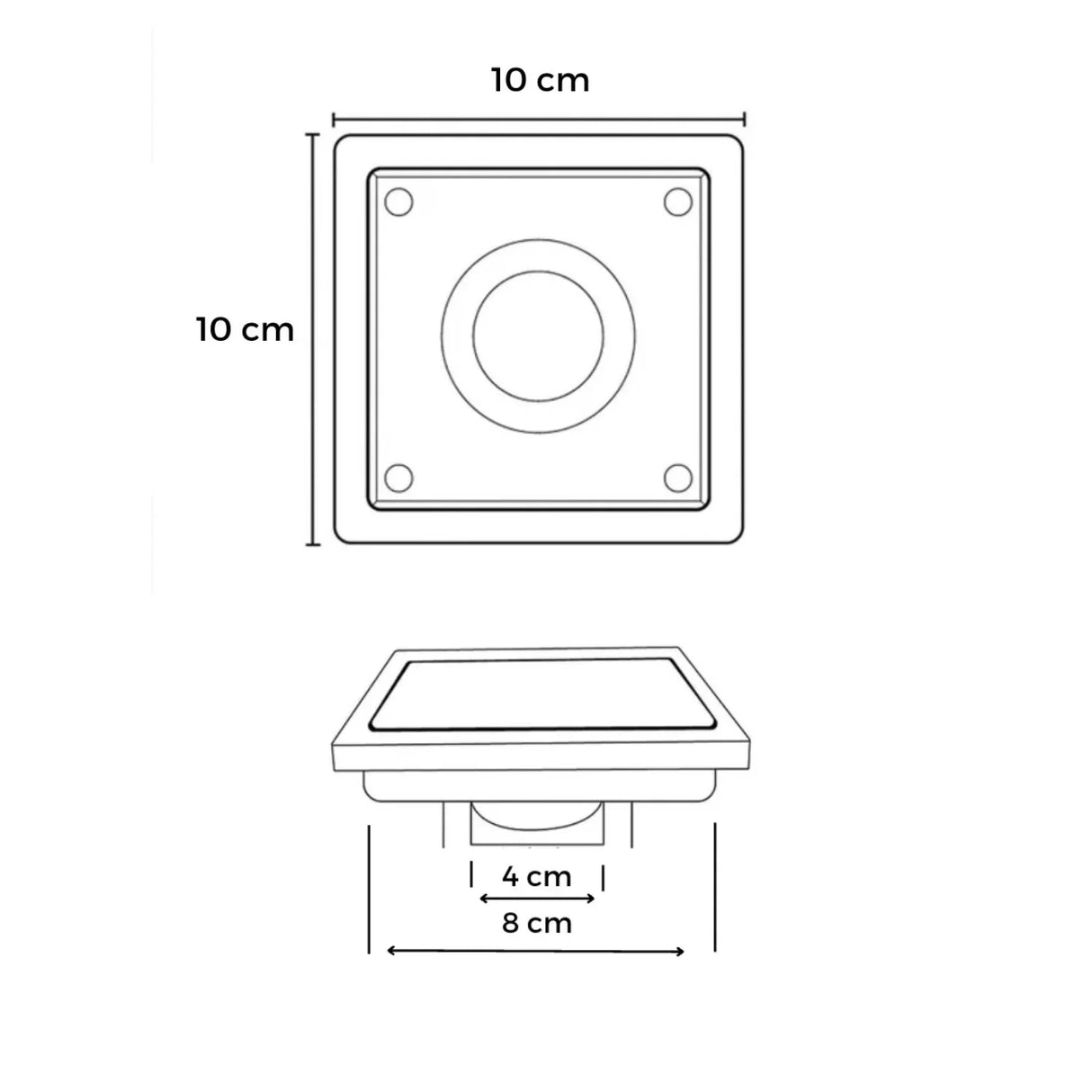 Rejilla Piso Invisible Acero Negro Mate 10X10