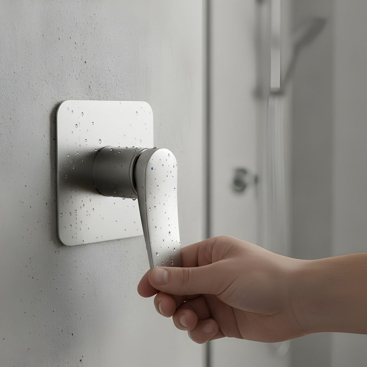 Mezclador Ducha Monocontrol Volare Gris Concreto Diseño Moderno