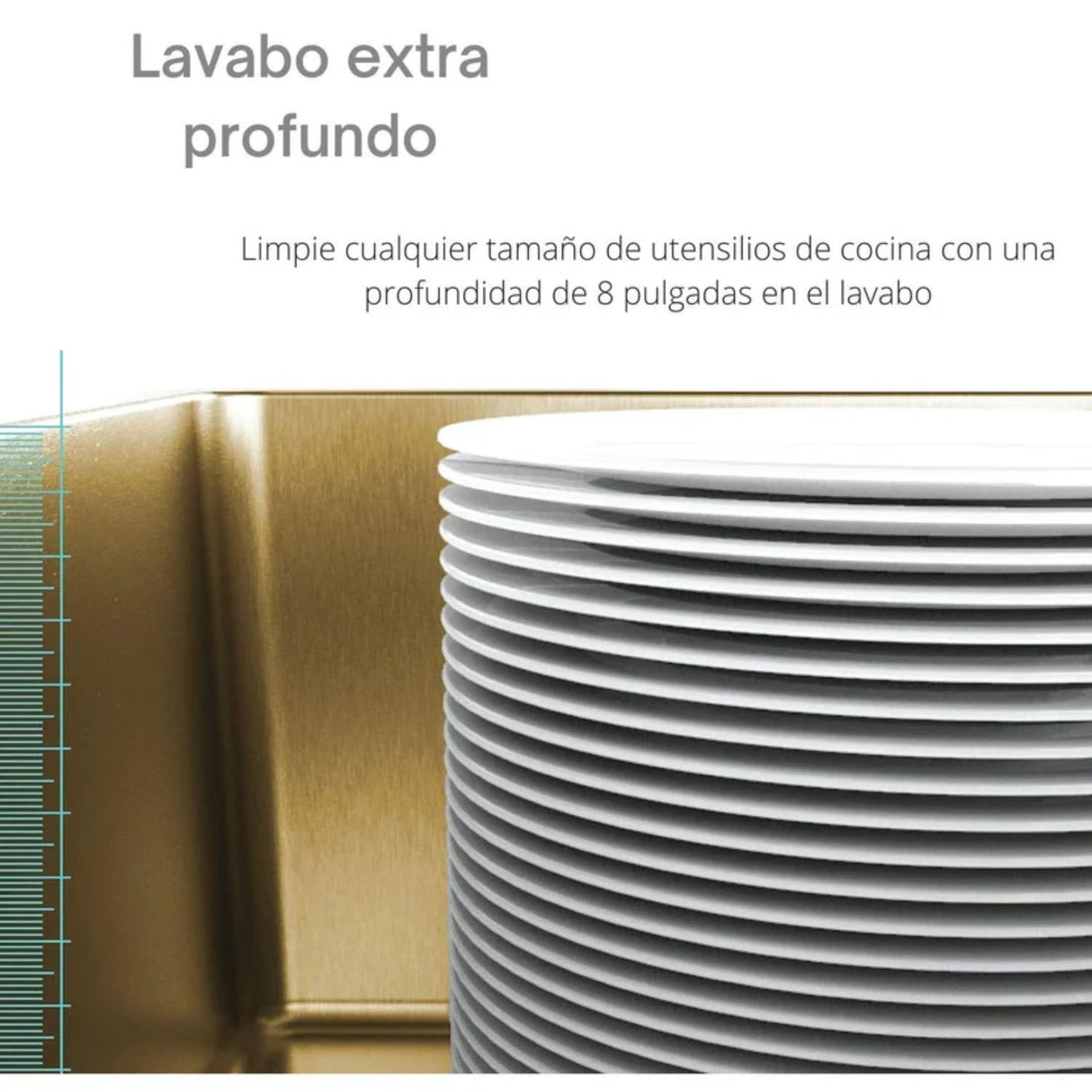Lavaplatos Empotrado Acero Inoxidable Dorado Mate Una Cubeta 51*45