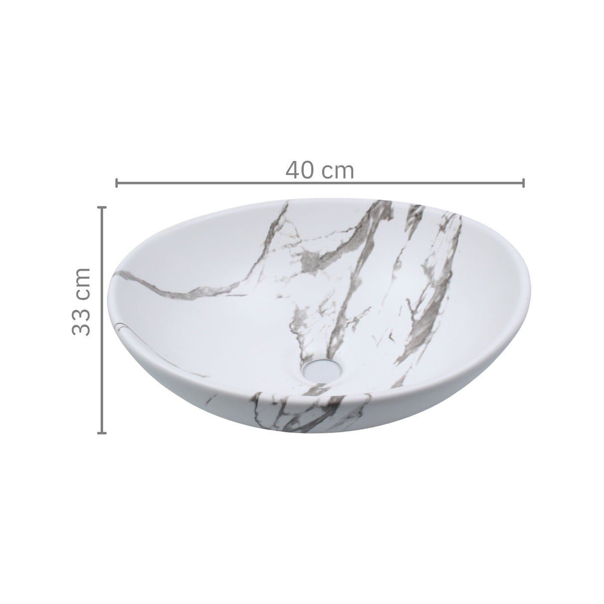 Lavamanos Sobreponer Carrara Mate 40x33cm
