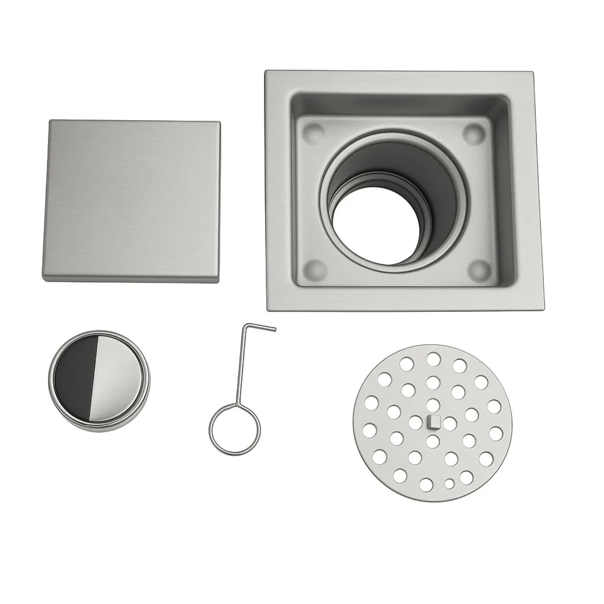 Rejilla Piso Cuadrada Invisible Acero Inoxidable Antiodores 10X10