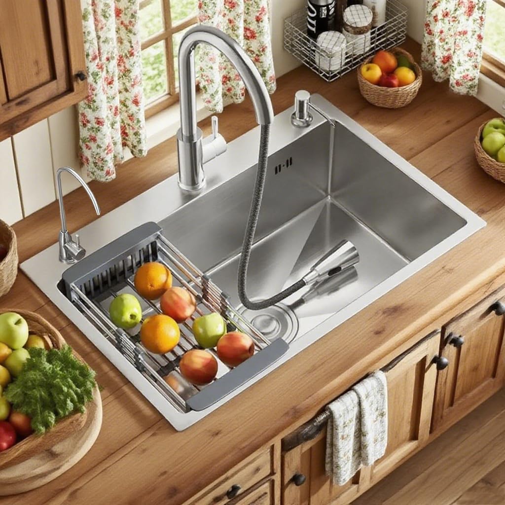 Lavaplatos Lujo de Acero Inoxidable Artline con Estación de Trabajo