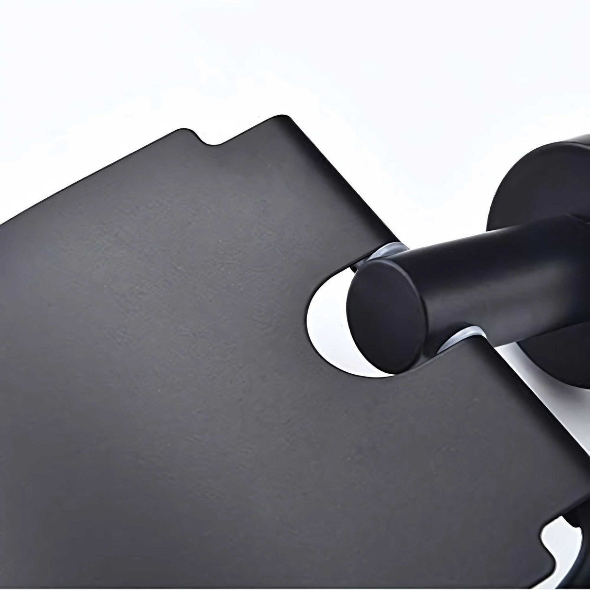 Porta Rollo con Tapa Negro Mate para Baño | Accesorio Moderno y Elegante
