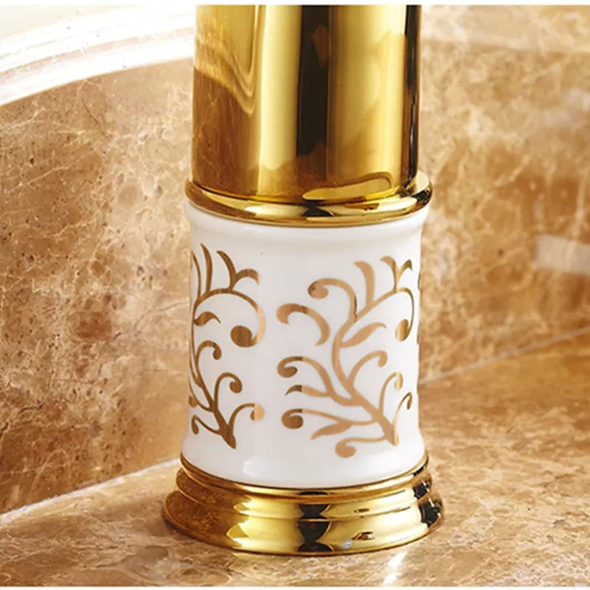 Grifería Monocontrol Lavamanos Bajo Egipto Oro Vintage | Diseño Elegante para Baño Moderno