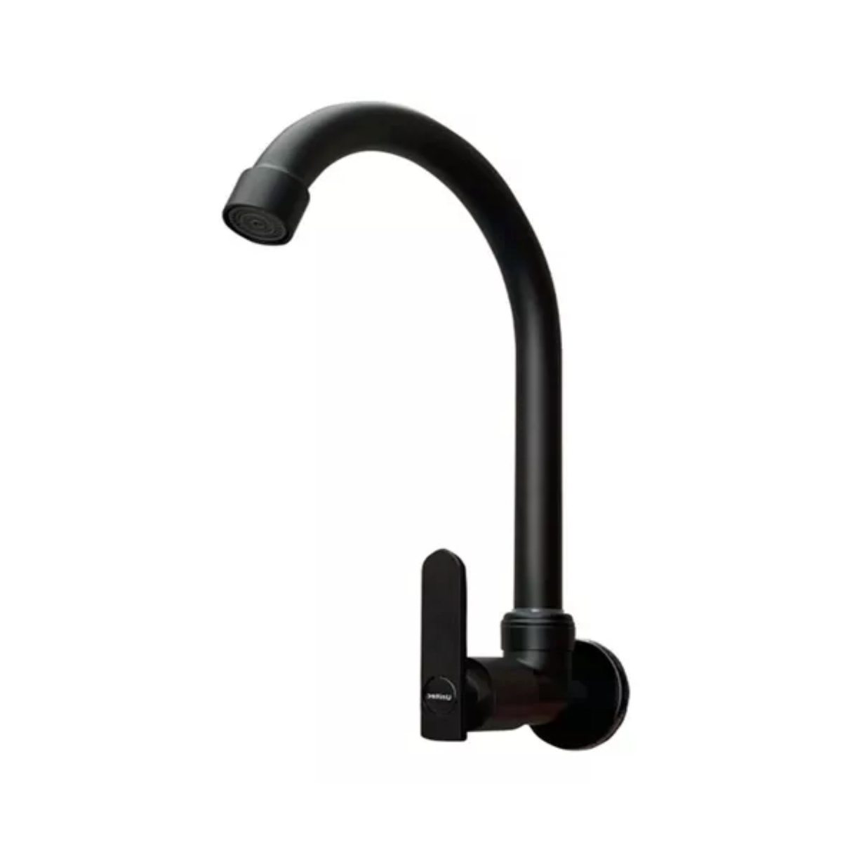 Grifería De Pared Para Lavaplatos Negra Mate 360° | Llave Agua Fría Metálica Para Cocina y Lavadero