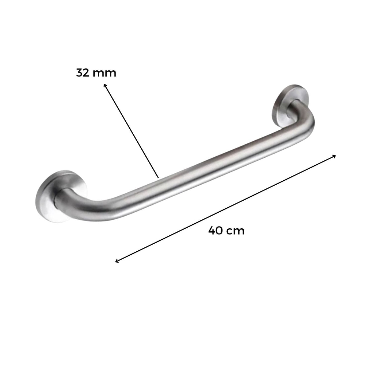 Barra Apoyo Ducha Acero Inoxidable 40Cm Antideslizant