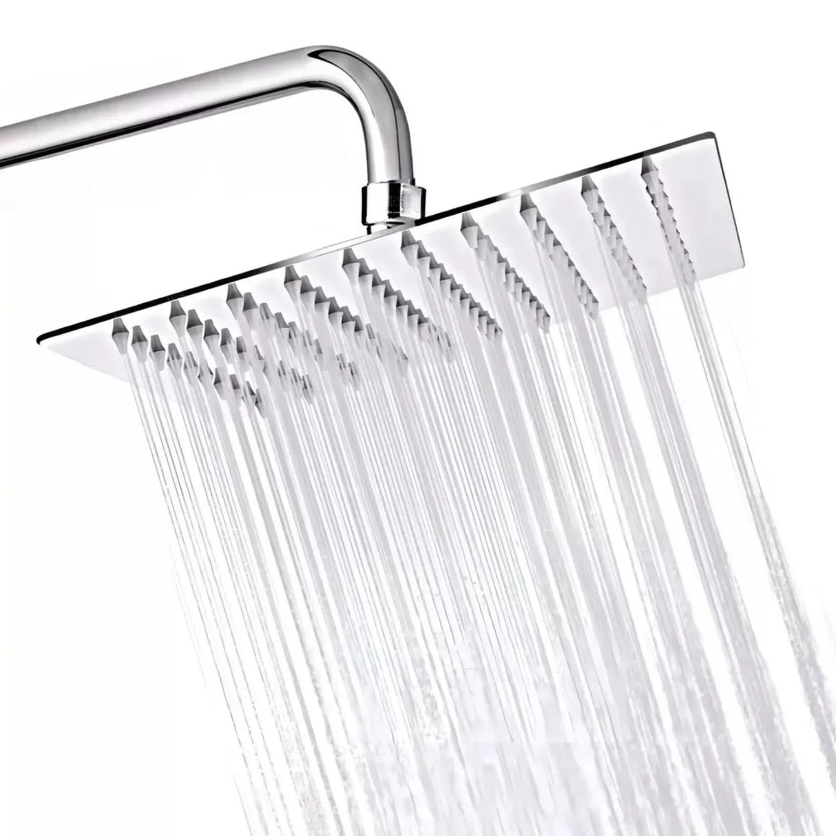 Regadera Plana Metalica 20 cms Cuadrada Con Tubo