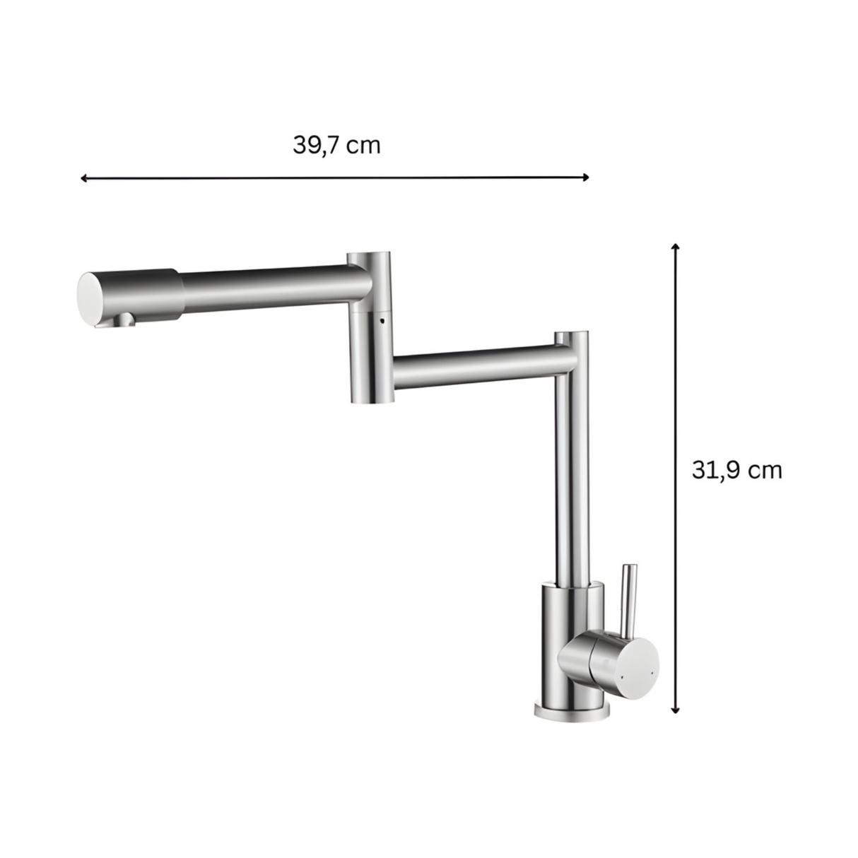 Grifería Monocontrol Cuello Plegable Niquel Texturizado Sovrano