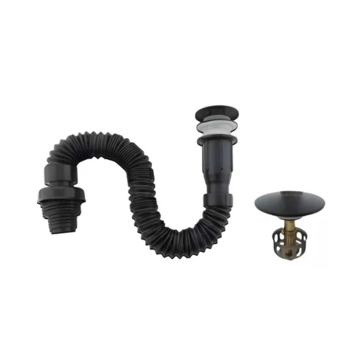 Kit Completo de Desagüe y Grifería Lavamanos Negra - Flexibilidad y Estilo Minimalista