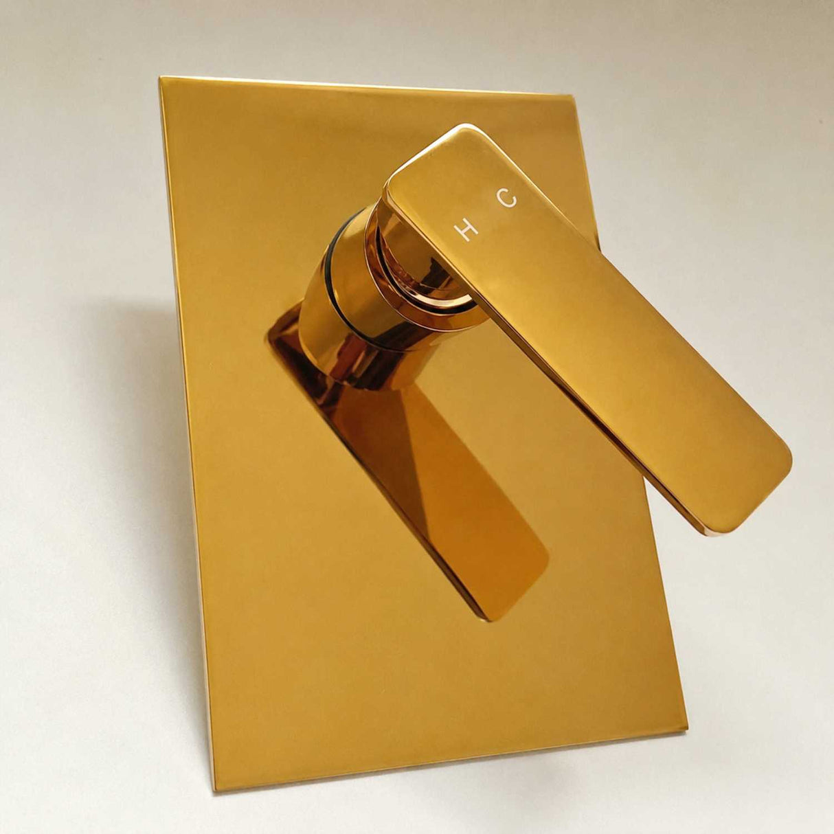 Mezclador Monocontrol Ducha Empotrado Oro Brillante 18x12 cm con Manija 11 cm