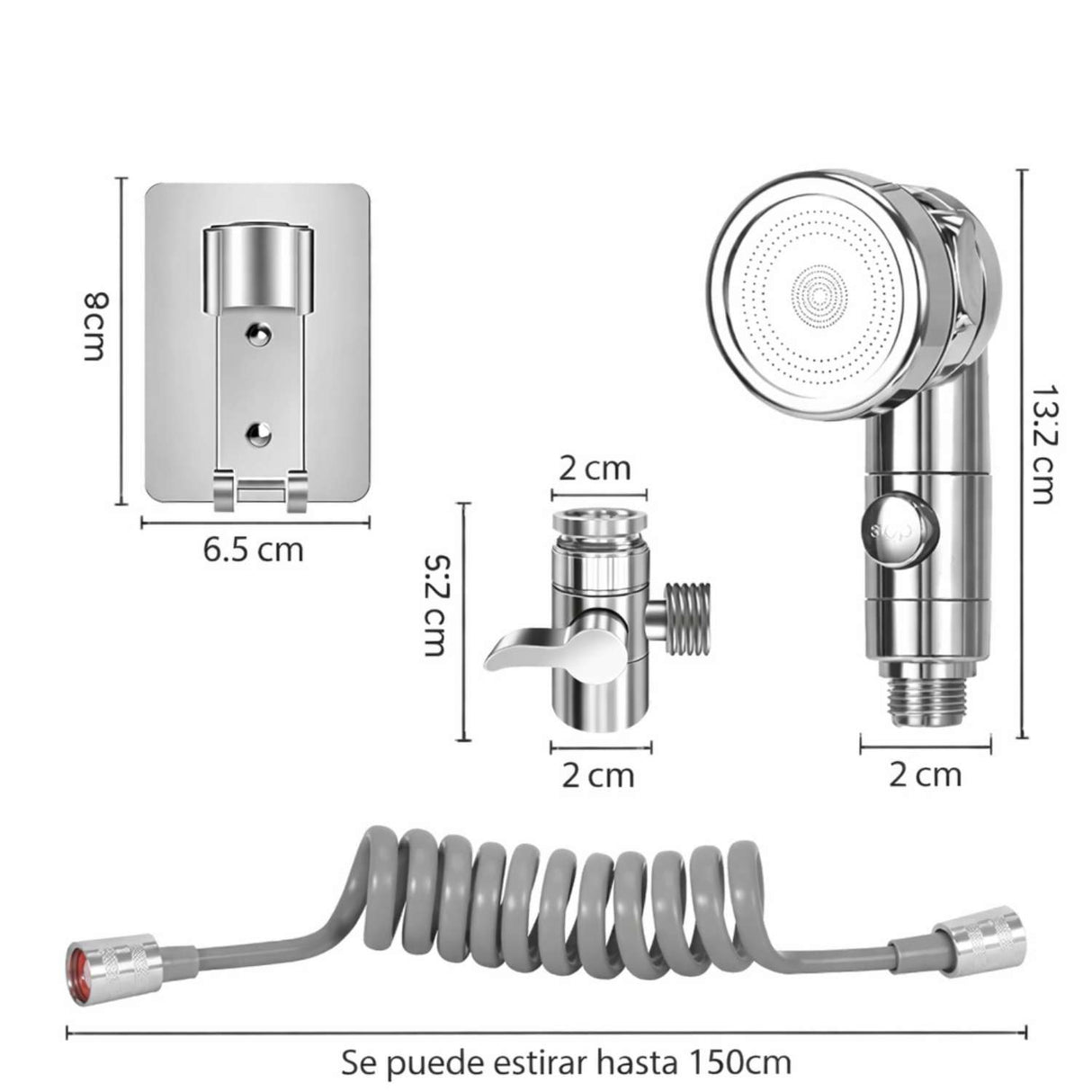 Extensor de Grifo con Ducha de Mano Flexible Alta Presión para Lavamanos