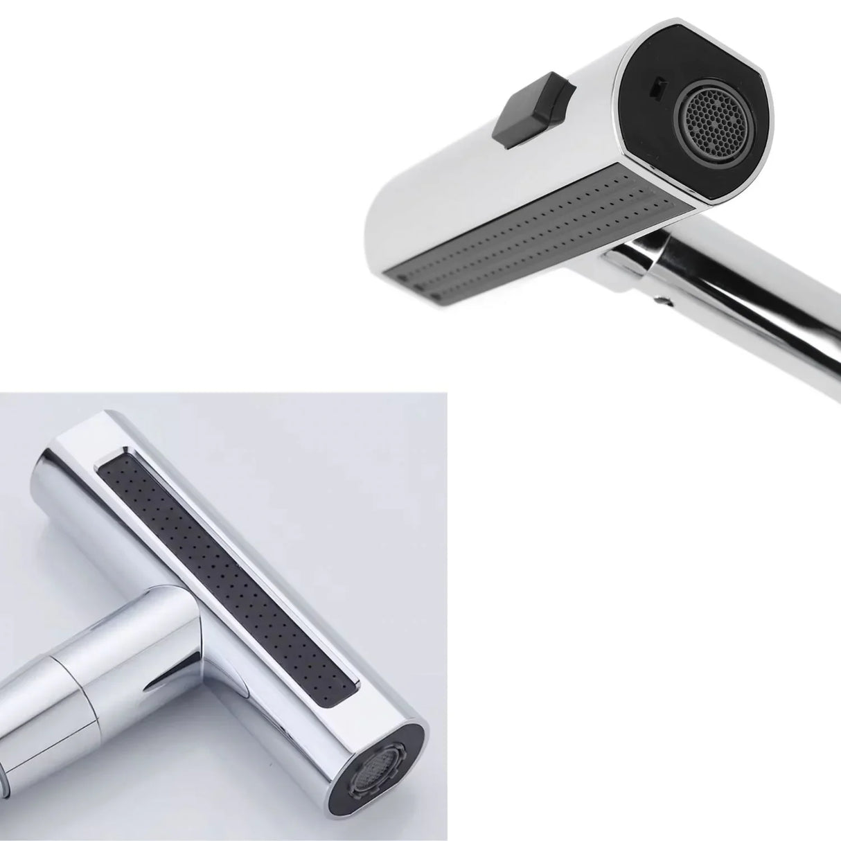 Grifería Monocontrol Cromada Para Lavaplatos y/o Lavamanos Con Cabeza Móvil, Rotación 360° y Cuerpo Flexible