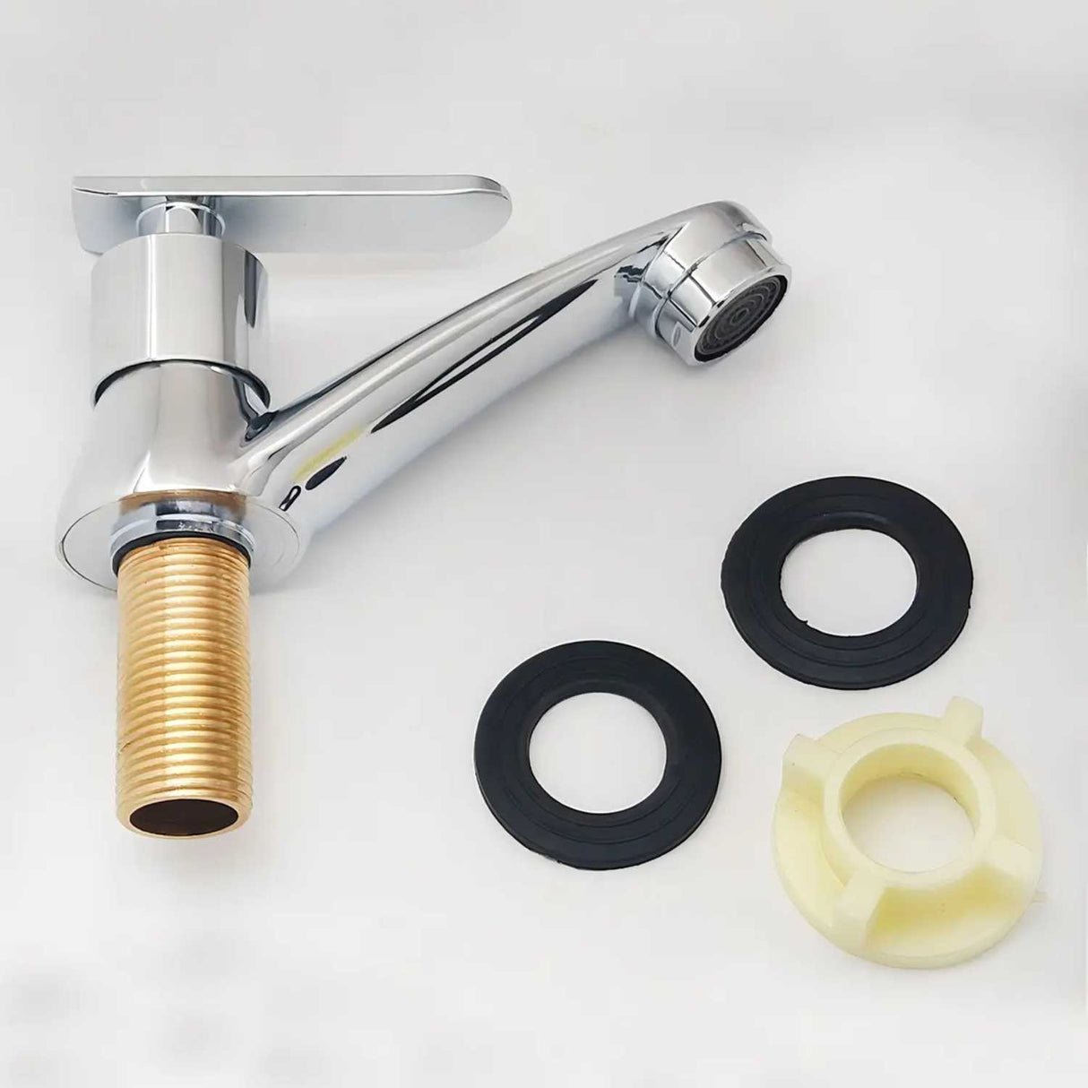 Llave Lavamanos Palanca Cuerpo Metalico Entrada Bronce Color Cromado