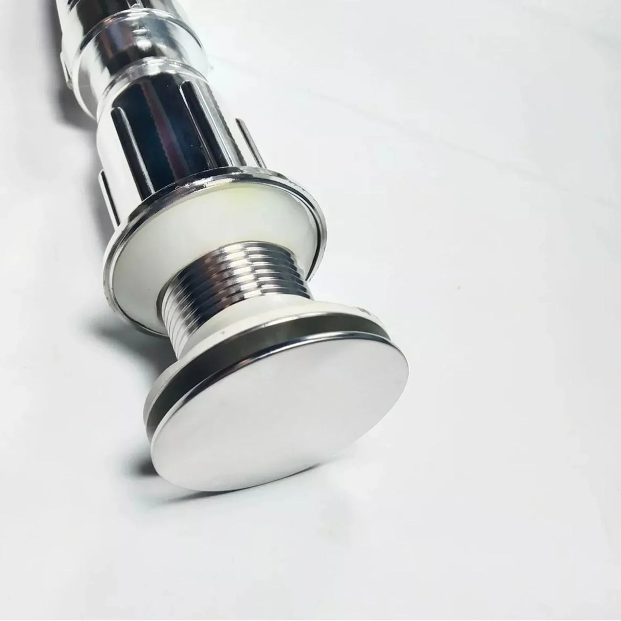 Sifón Desagüe Push Flexible Corrugado - Cromado - Metal y Polipropileno - 42.5 cm - Fácil Instalación