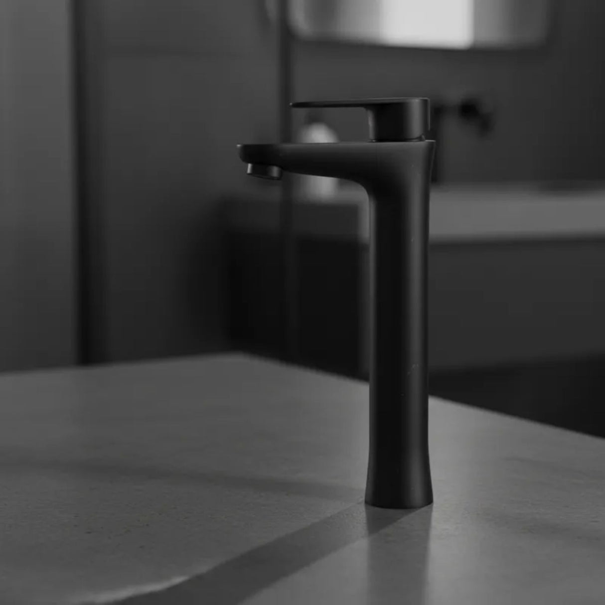 Lavamanos Monocontrol Alto Posto Negro Mate Diseño Moderno