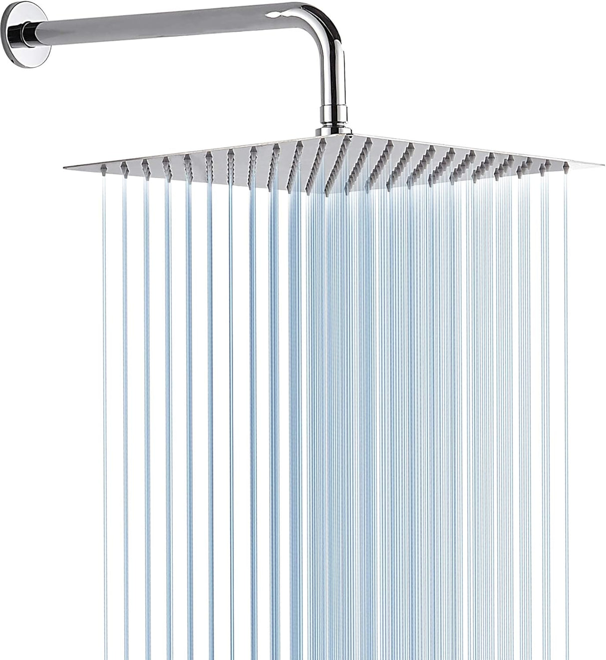 Ducha Regadera Metálica Cuadrada 20 Cms-cromo Incluye Tubo