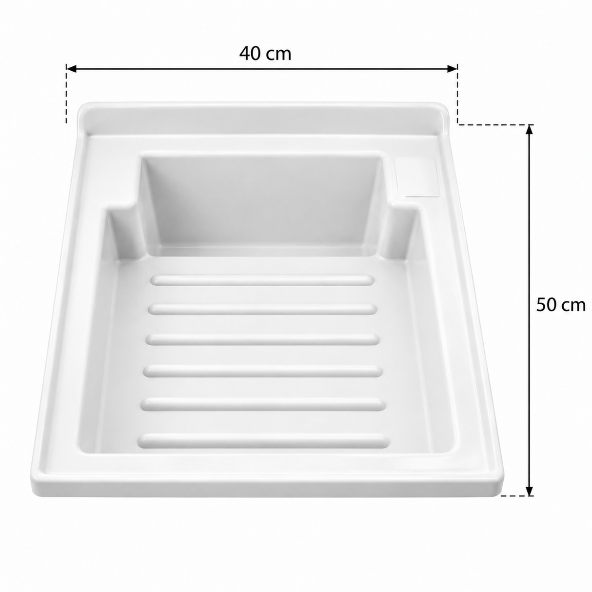 Lavadero de Porcelana Fría 50 x 40 cm Blanco Esmaltado