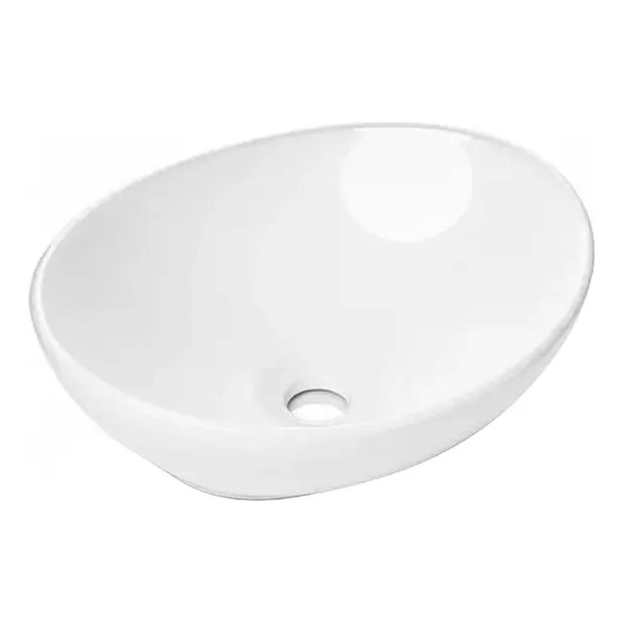 Lavamanos De Sobreponer Ovalado En Porcelana Blanco