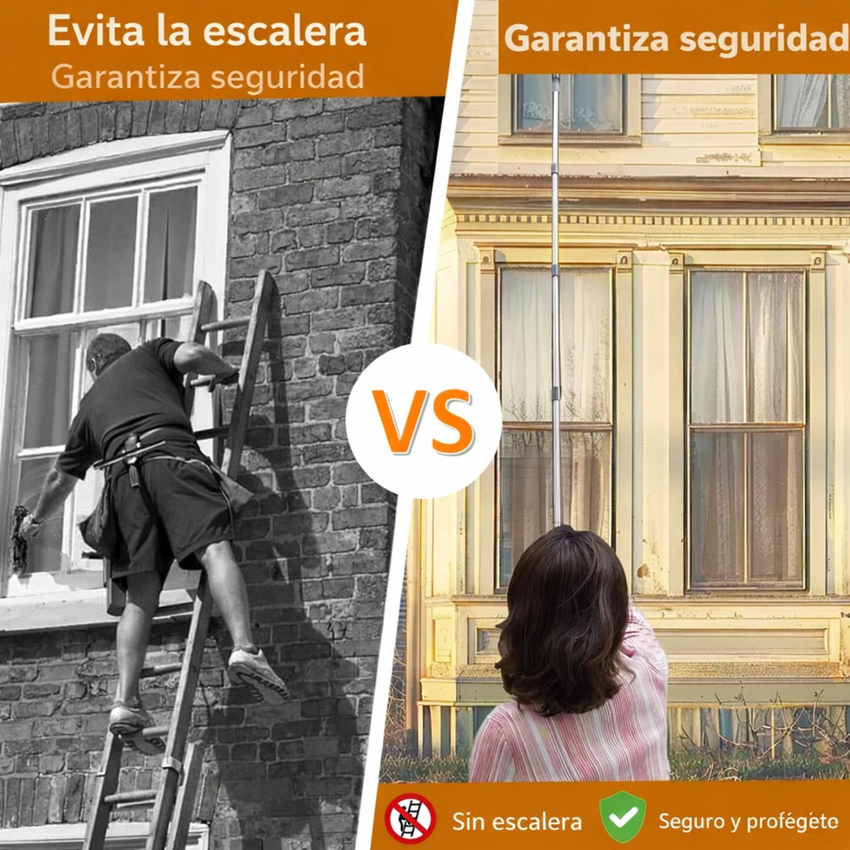 Limpiador de Ventanas Extensible 4 Metros – Limpia Vidrios Telescópico para Alturas con Mango Ajustable