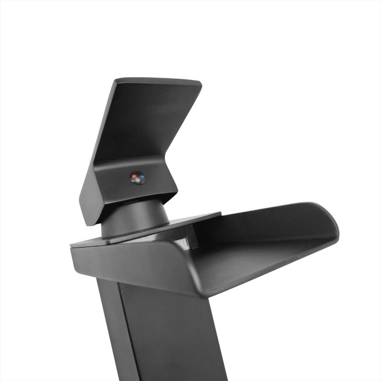 Grifería Monocontrol Alta Cascada Negra Mate 29 cm para Lavamanos Sobreponer