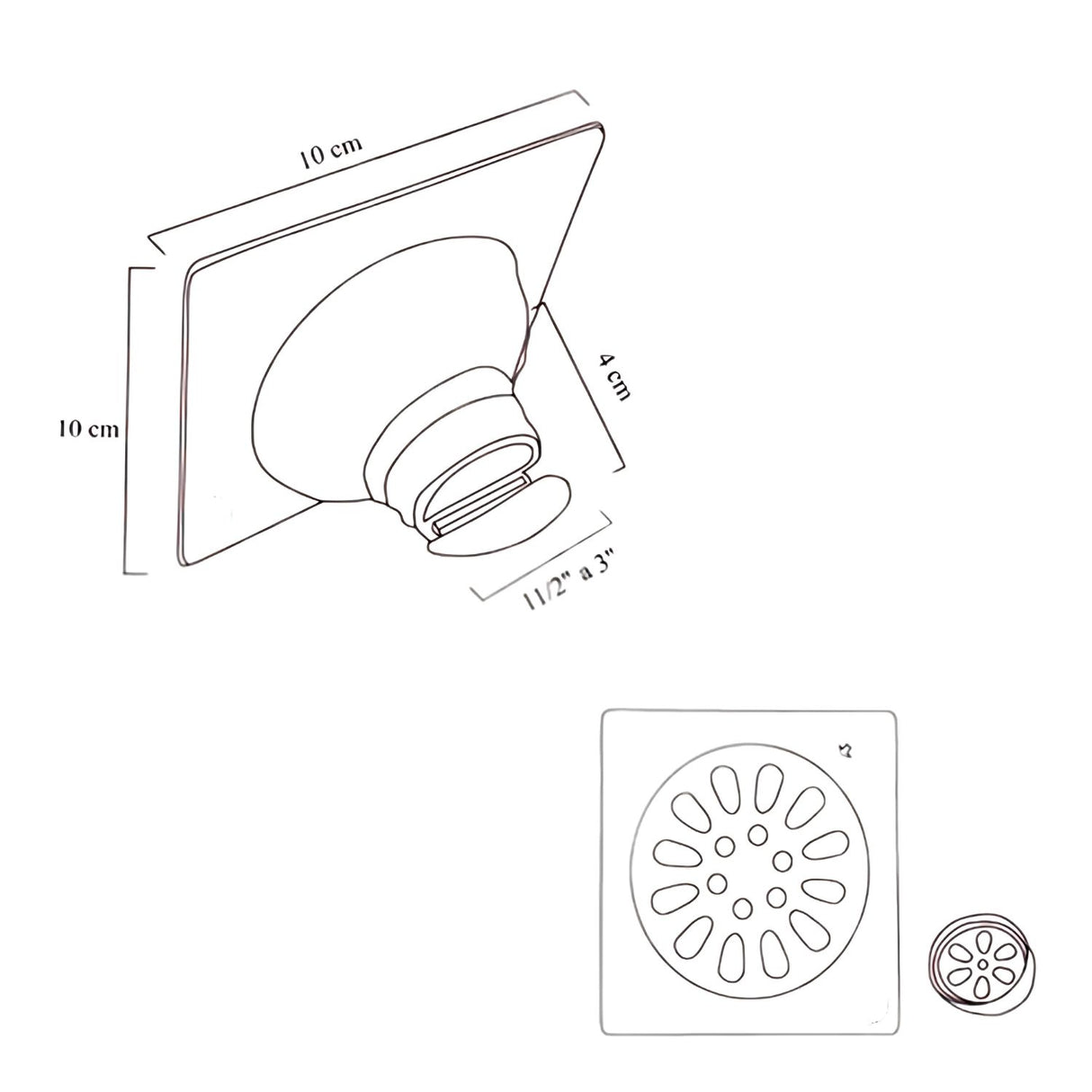 Rejilla Piso 10x10cm Acero Inoxidable