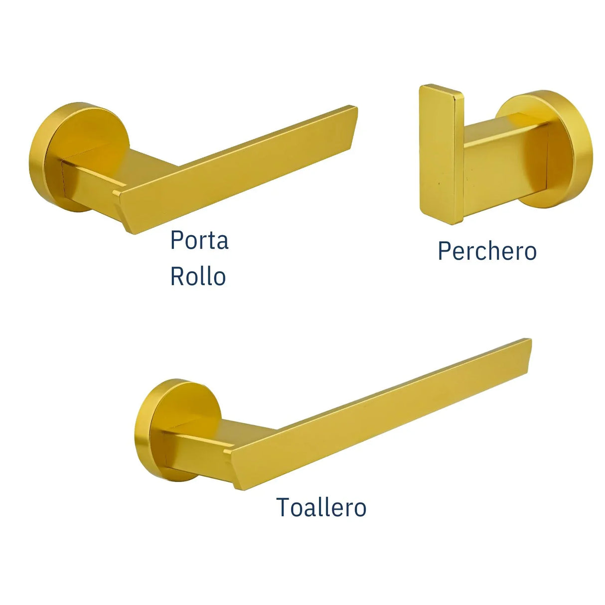 Set de Accesorios Dorado Amatista Aluminio - Alta Calidad