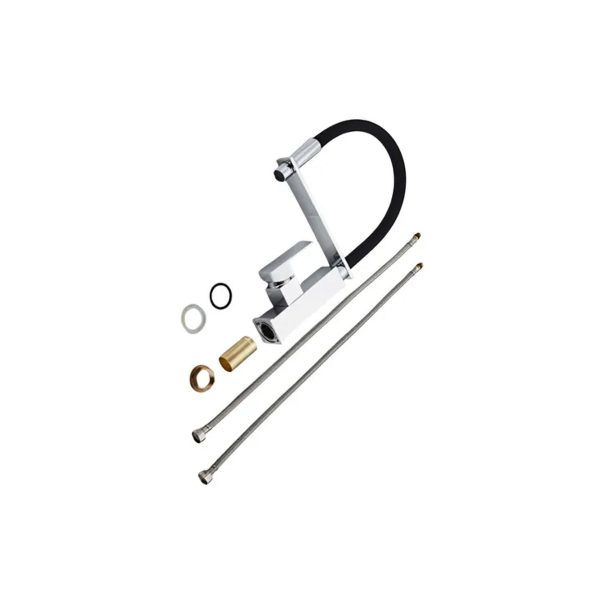 Lavaplatos Negro Mate 60X45 Acero Inoxidable Con Griferia Extraible