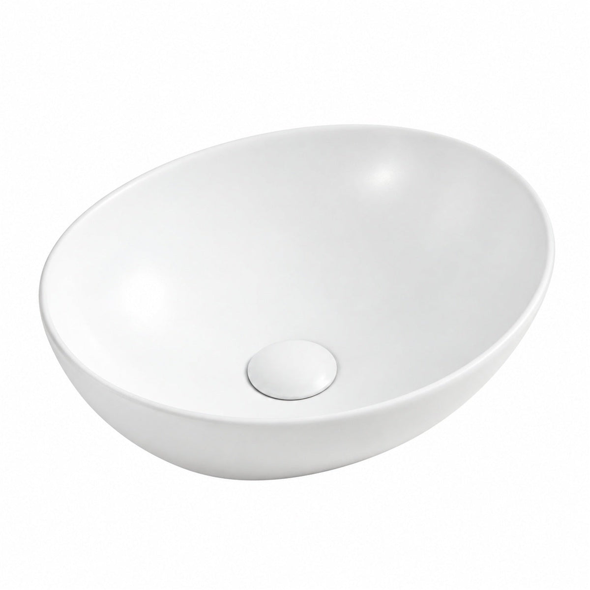 Lavamanos Sobreponer Ovalado Blanco Mate 40 X 33 Cm, vista del producto