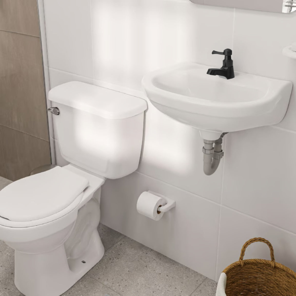 Llave Individual Negra Para Lavamanos Tipo Palanca Balta