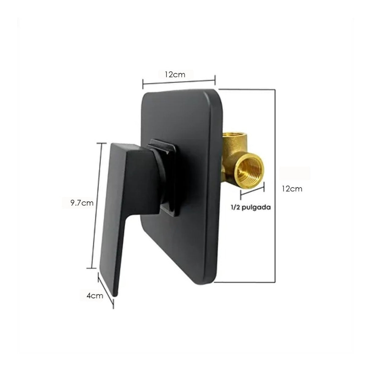 Kit Ducha Cuadrada Negro De 20cm + Monocontrol Redondo