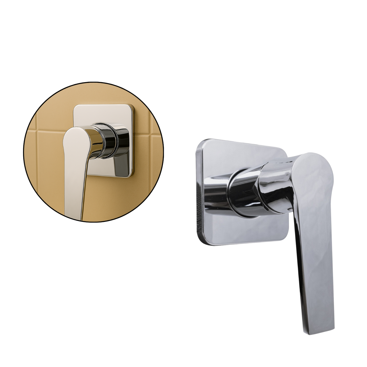 Registro Ducha Escudo Cuadrado Cromado Color Plateado