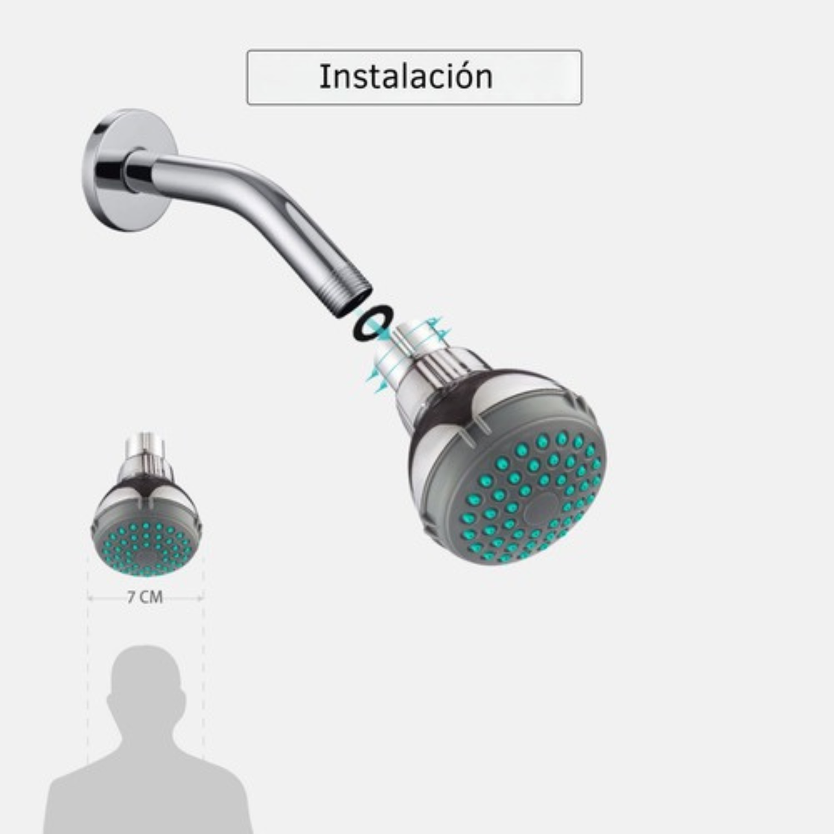 Regadera Pamo Línea Cascada Para Ducha Efecto Natural Plateado Cromado