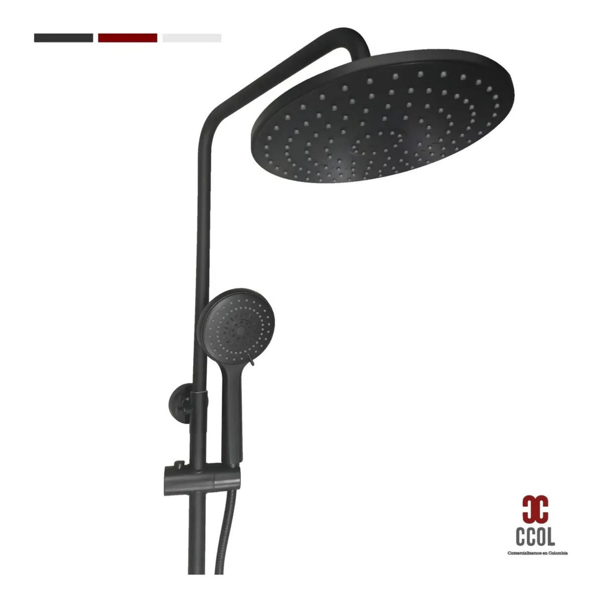 Columna de Ducha Notte Negra 114 cm con Monomando y Teleducha de 5 Funciones