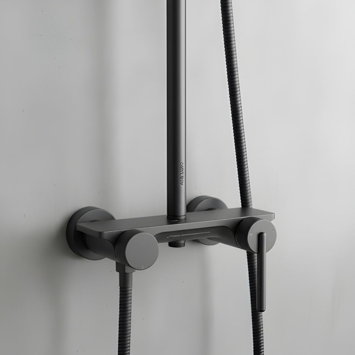 Columna De Ducha Mezcladora Alta Lusso Gris Concreto Monocon