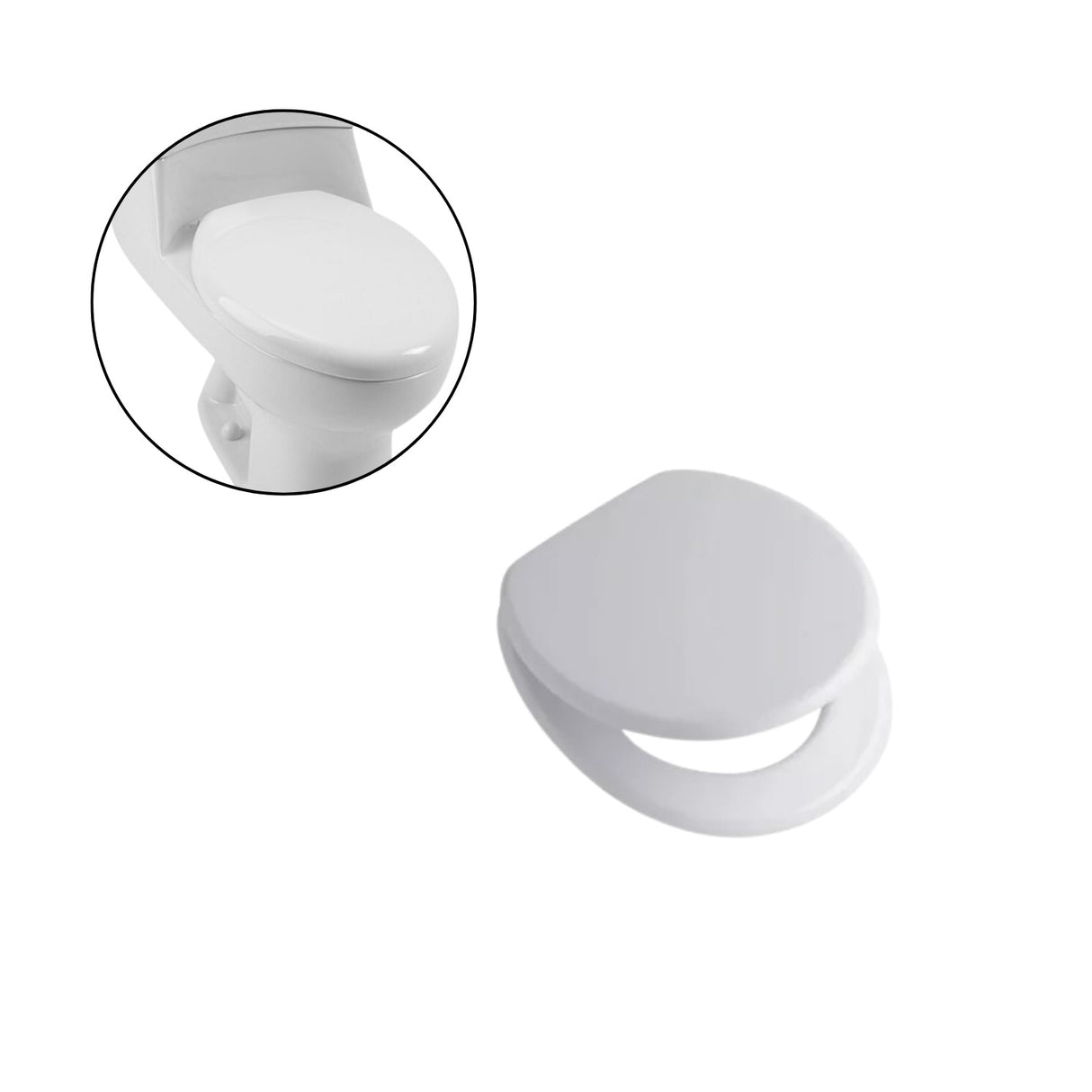 Tapa Asiento Para Sanitario Tipo Alongado, blanco.