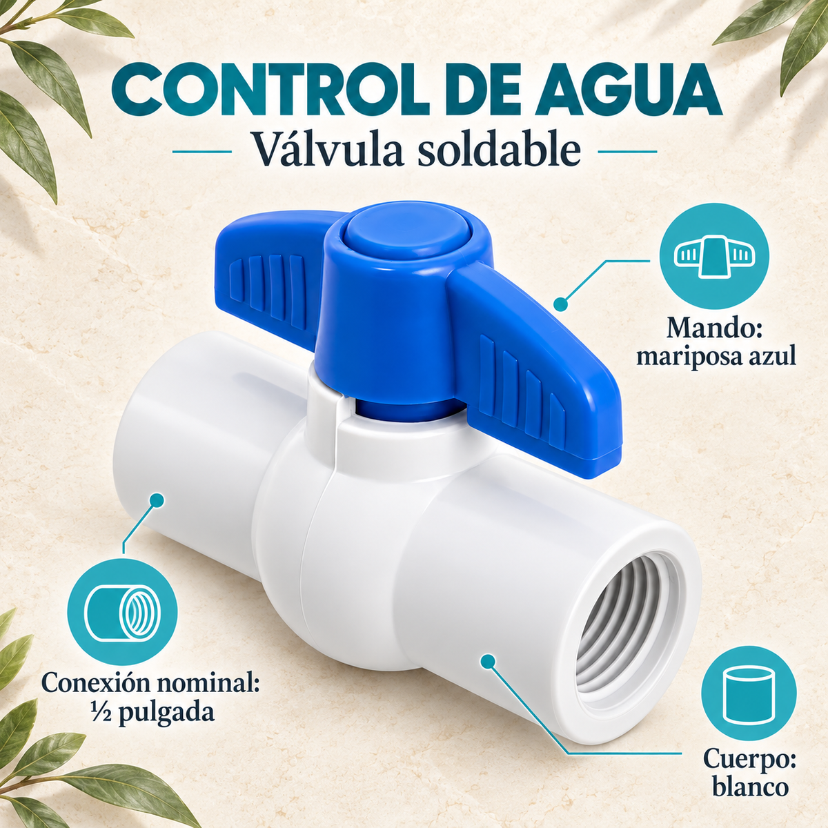 Características de la válvula soldable de media pulgada