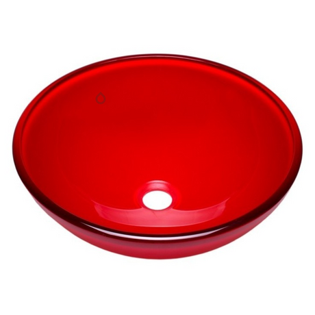 Lavamanos de Cristal Rojo de 38 cm: Diseño Color y Elegancia