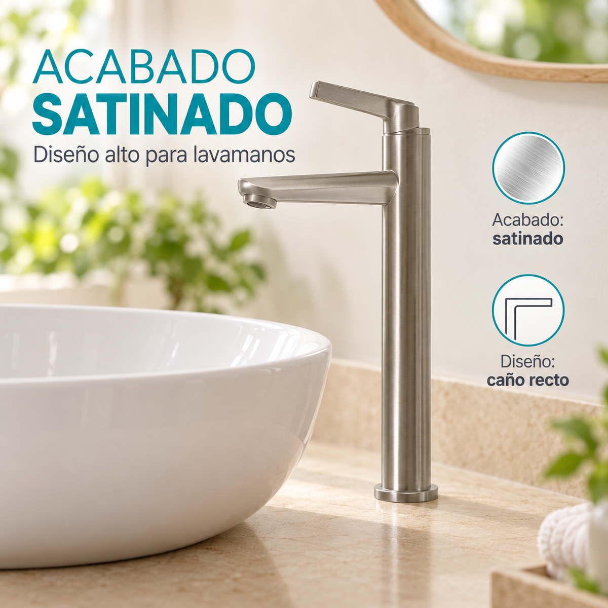 Acabado satinado de grifería Victoria